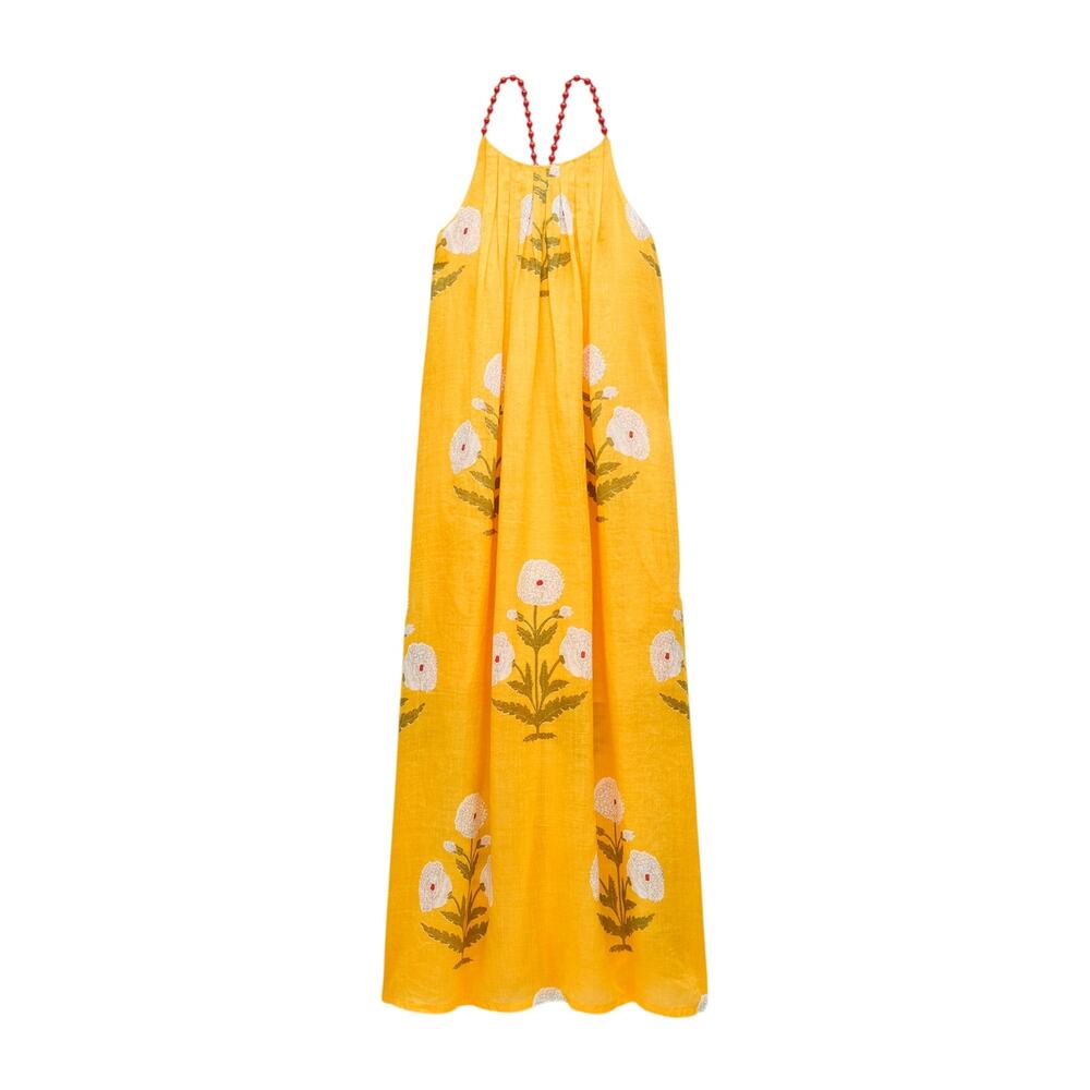 J.Crew Embroidered Rich Saffron Beaded Strap Dress Size 3X